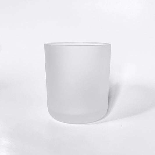 13oz Frosted White Candle Glass
