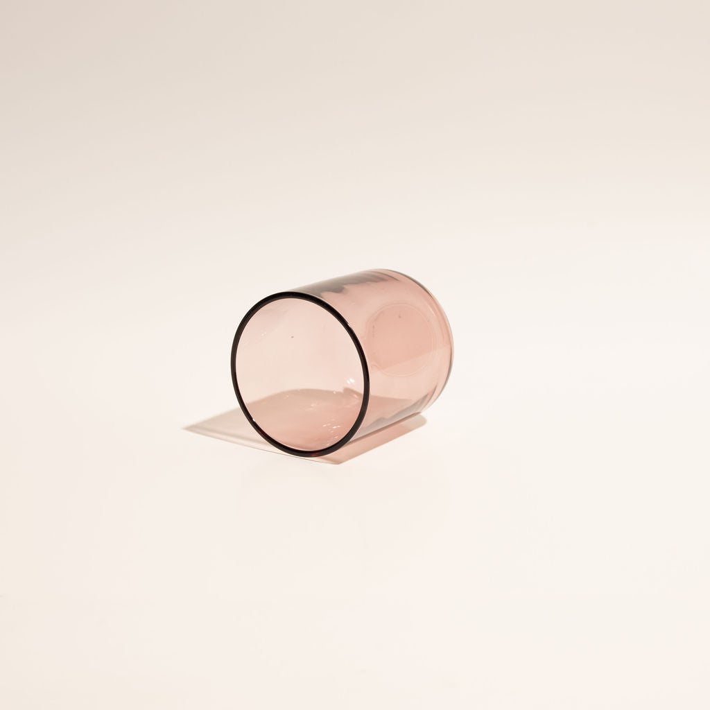 8 oz Transparent Pink Candle Glass