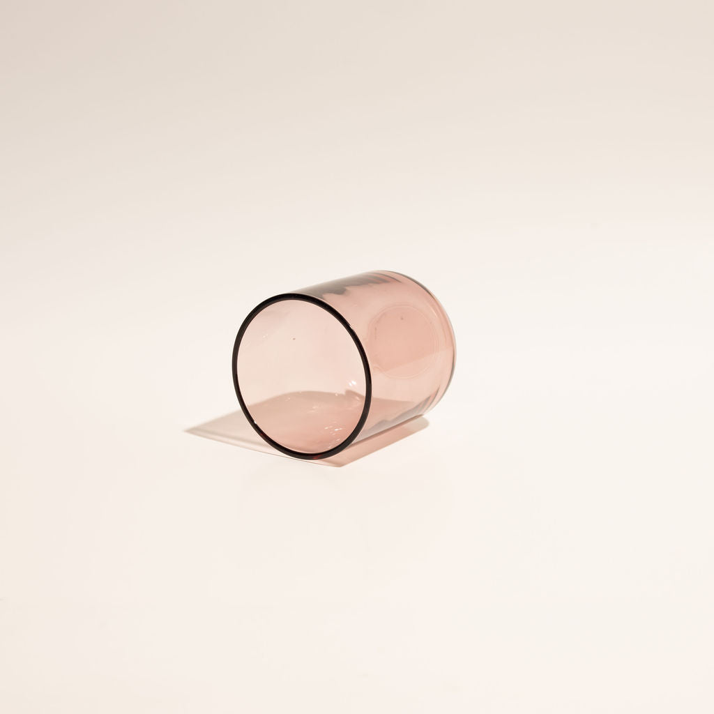 8 oz Transparent Pink Candle Glass