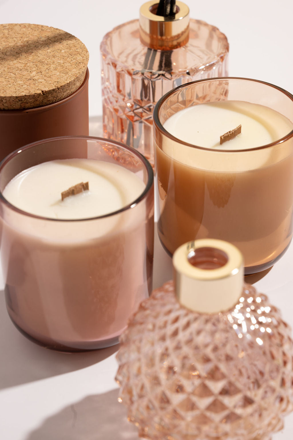 8 oz Transparent Amber Candle Glass