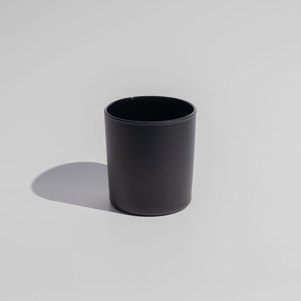 8oz Matte Black Candle Glass