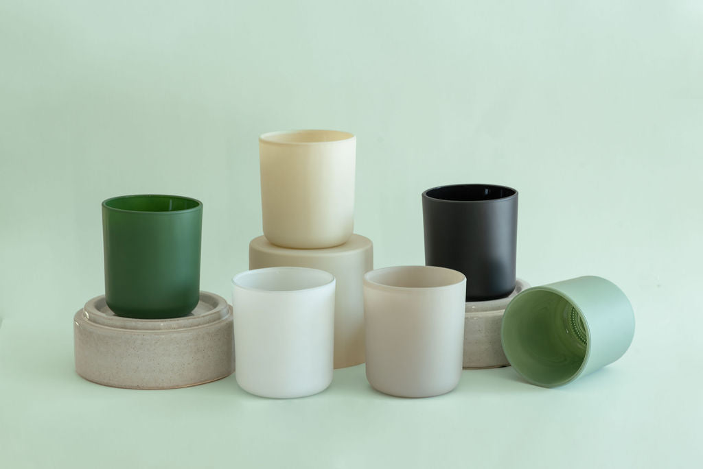 Matte Sage Candle Glass