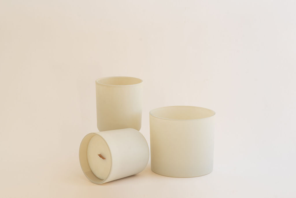 Matte Cream 25oz Candle Glass
