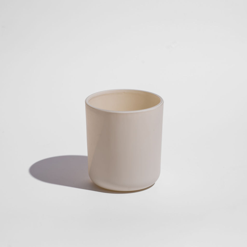 Matte Cream Candle Glass