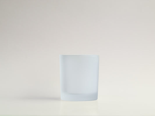 8oz Frosted White Candle Glass