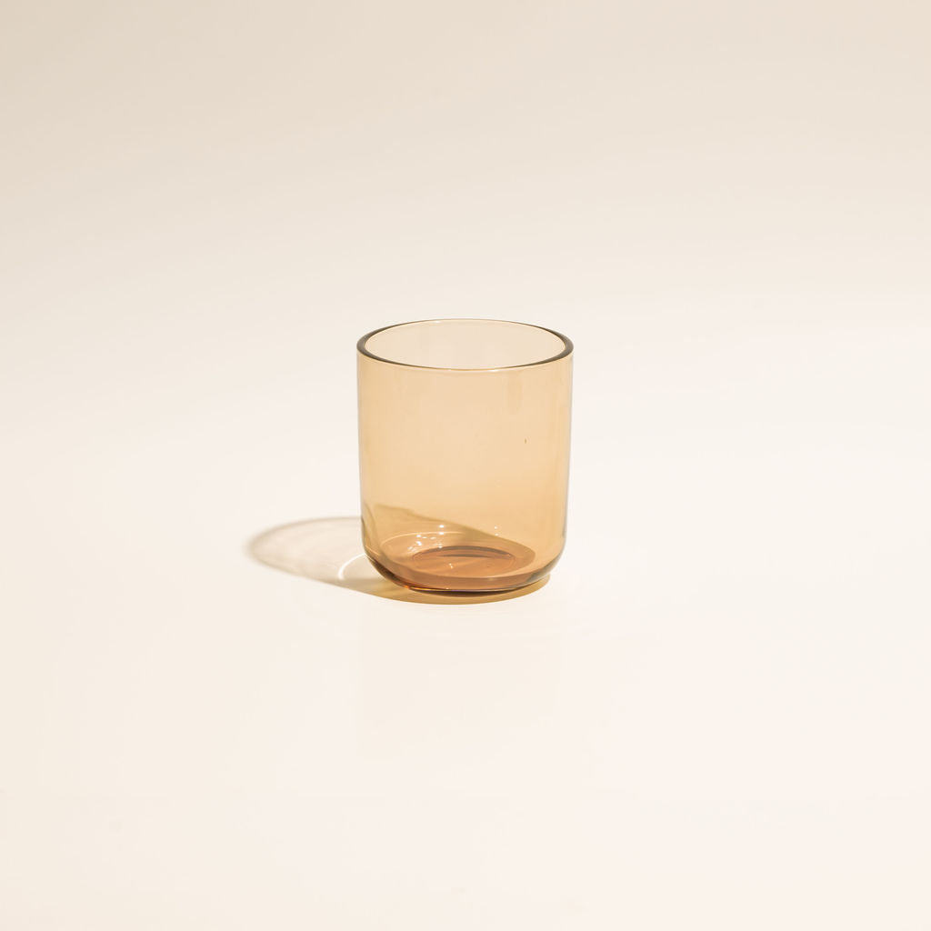 8 oz Transparent Amber Candle Glass