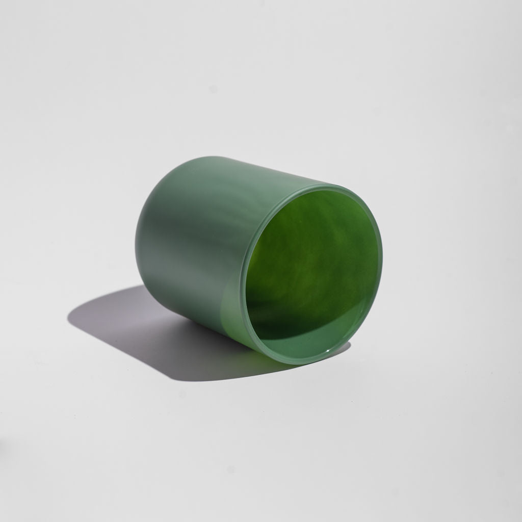 Matte Forest Green Candle Glass